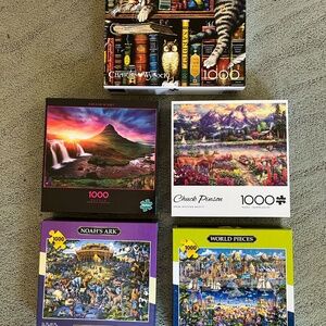 Puzzle Bundle, 5 Assorted, 1000 Piece
